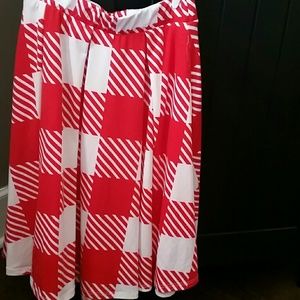 Lularoe Madison skirt, red and white gingham!